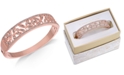 Charter Club Rose Gold-Tone Crystal Filigree Bangle Bracelet, Created for Macy's 